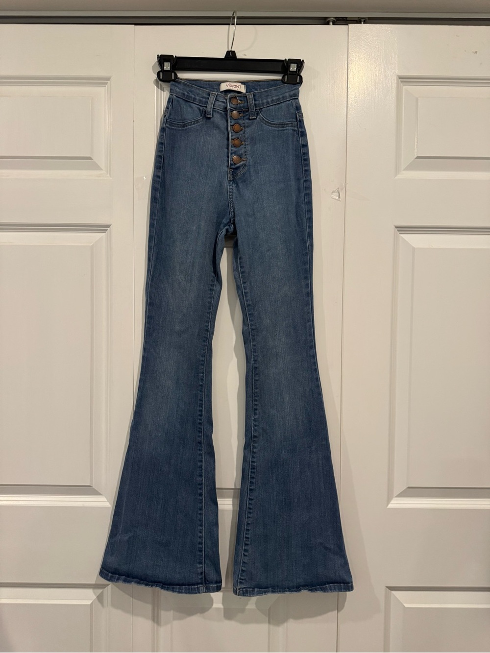 Vibrant M.I.U. High Waisted Button Fly Flare Jeans Size 3 (W25) Made in USA